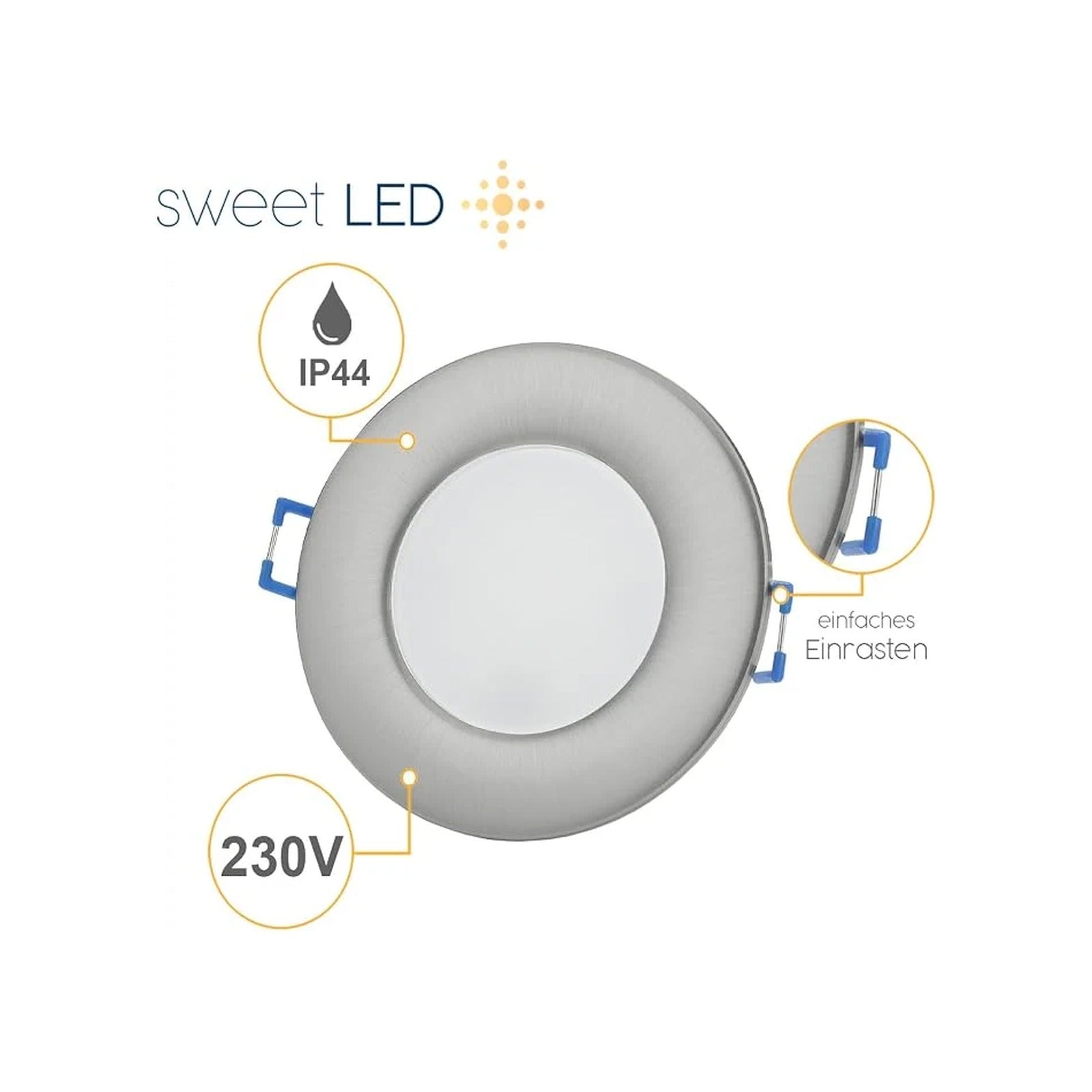 Spot LED encastrable IP44 6,5 W dimmable – Intensité réglable