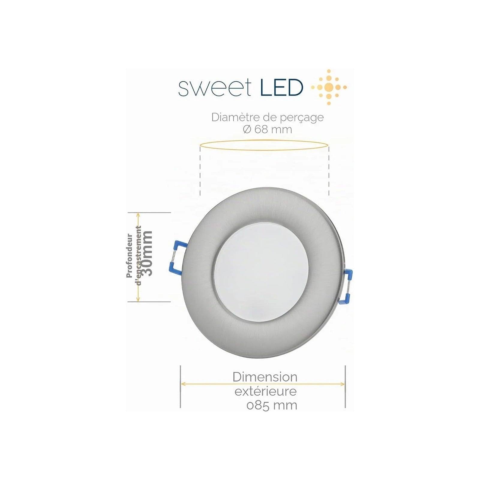 Spot LED encastrable IP44 6,5 W blanc froid – Éclairage salle de bain