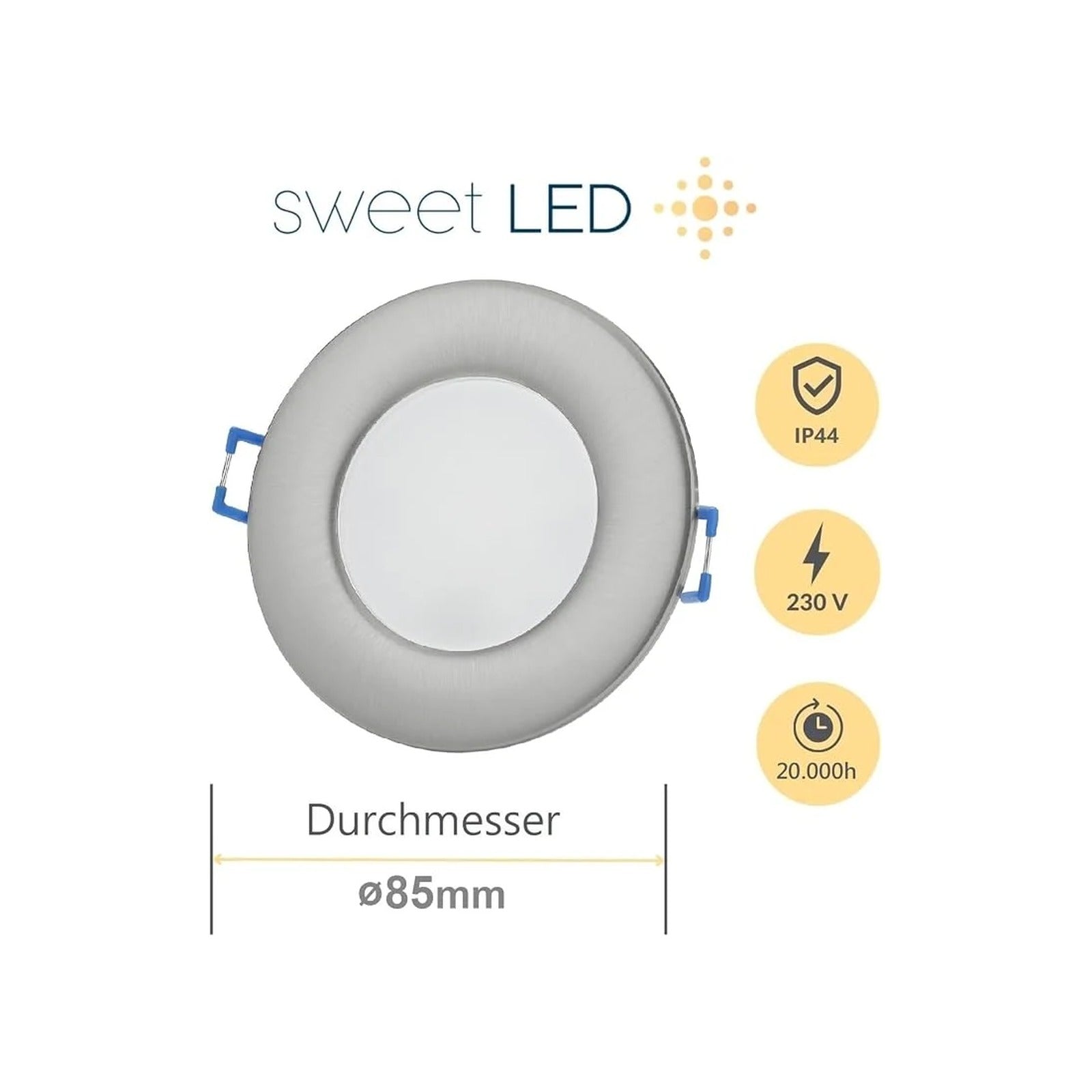 Spot LED encastrable IP44 6,5 W blanc froid – Éclairage salle de bain