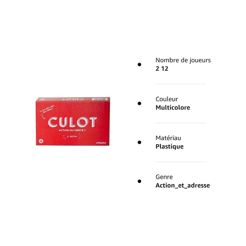 Culot – Jeu d'Action ou Vérité 2e édition – Jeu d'ambiance adultes 16+