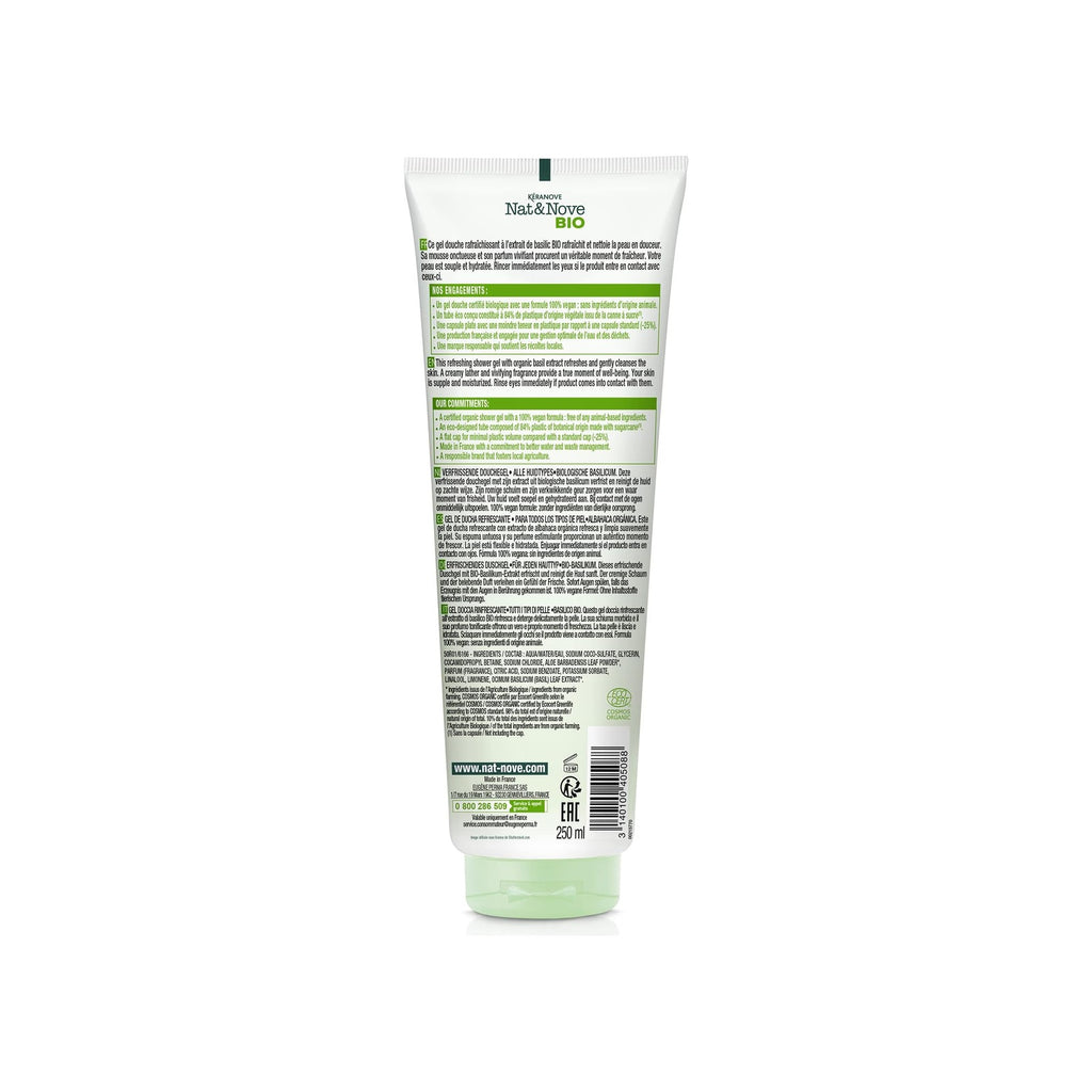Gel Douche Bio Rafraîchissant Nat & Nove Basilic 250 ml