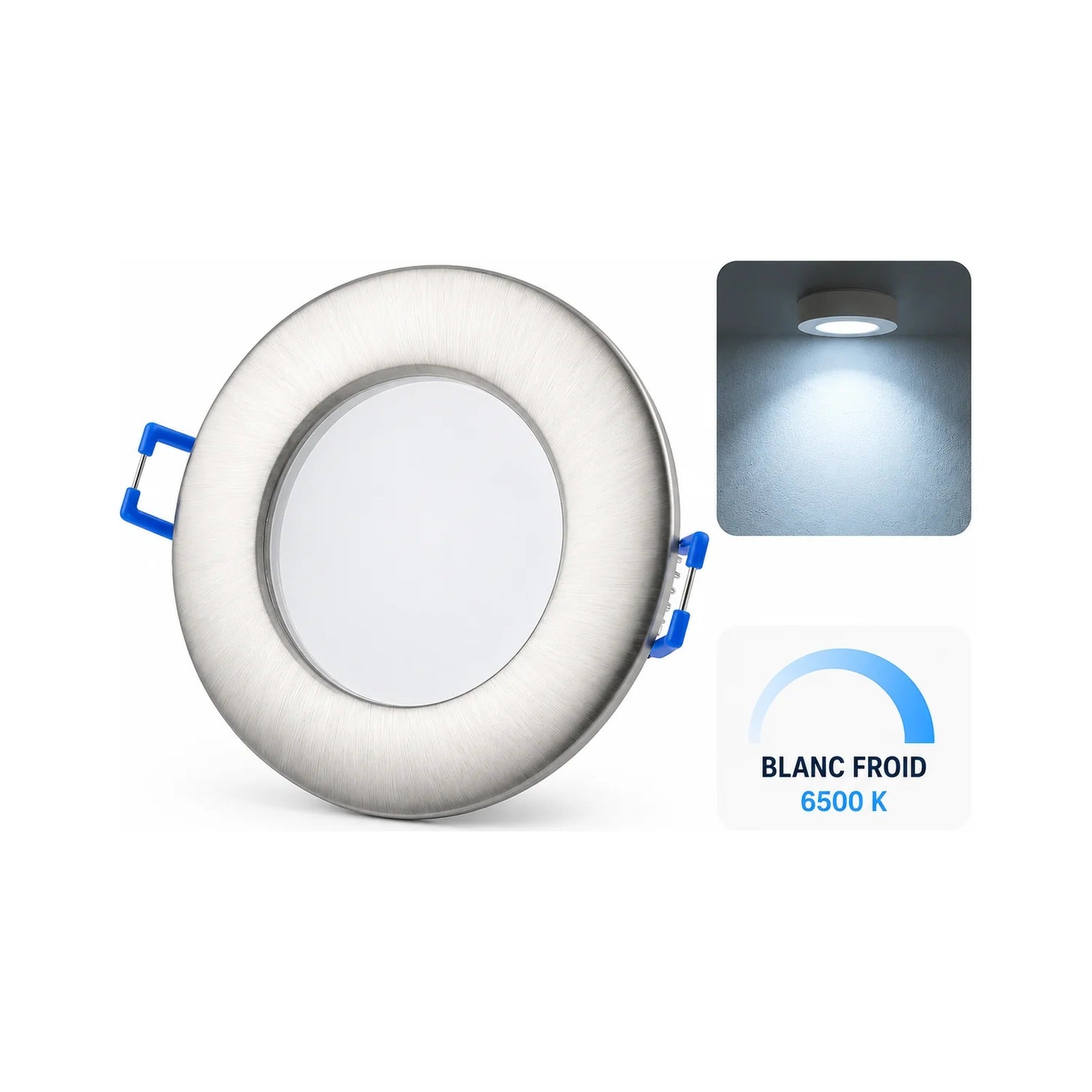 Spot LED encastrable IP44 6,5 W dimmable – Intensité réglable