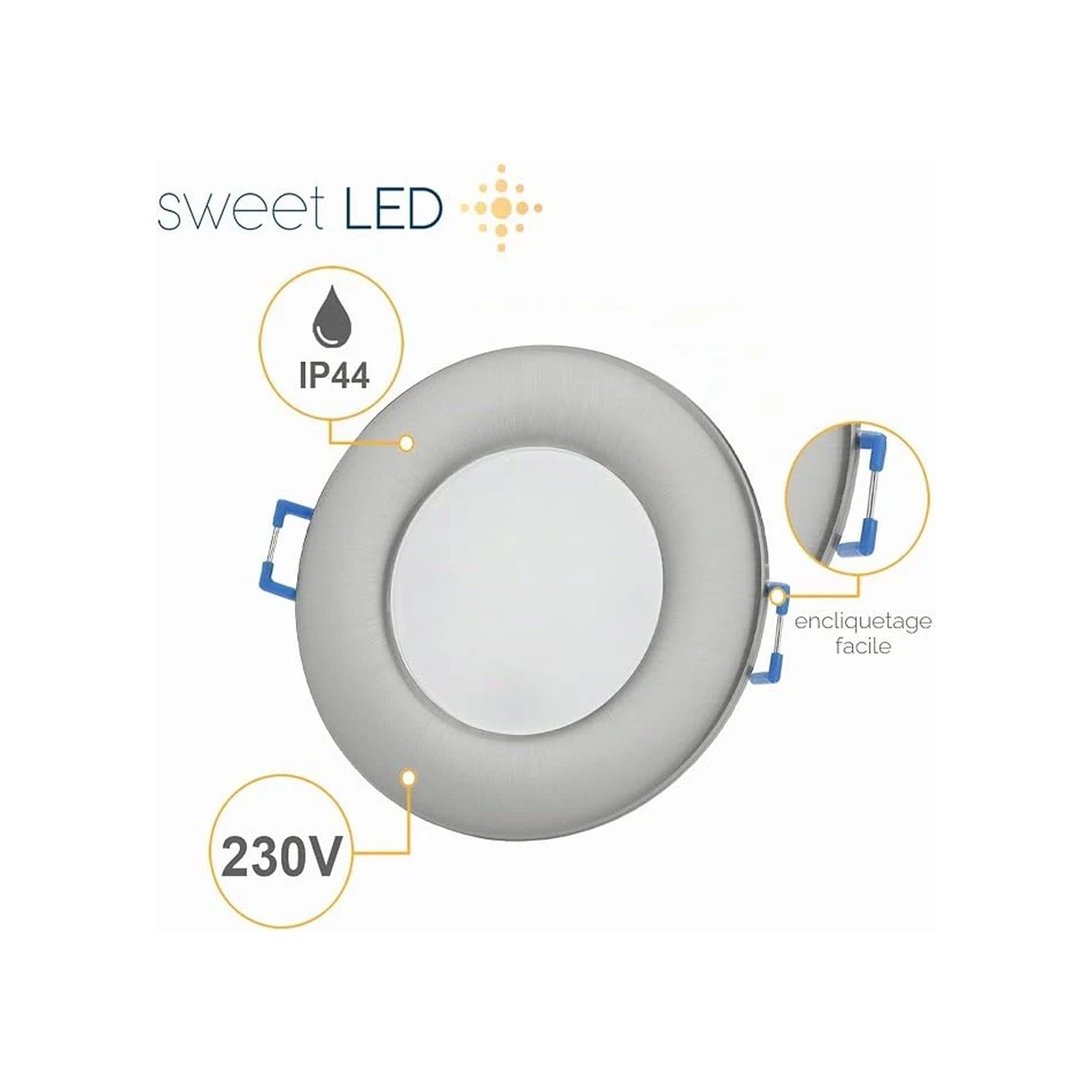 Spot LED encastrable IP44 6,5 W blanc froid – Éclairage salle de bain