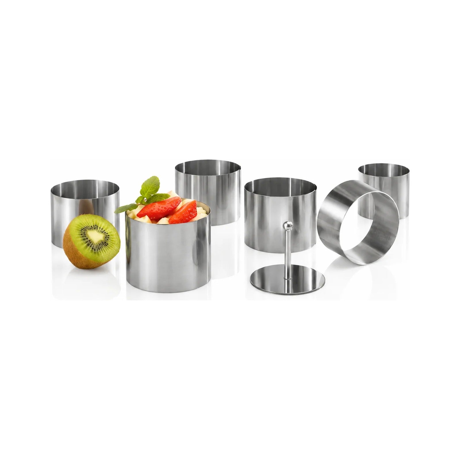Set de 8 anneaux de dressage inox Ø 7,5 cm CHG – Présentation façon chef
